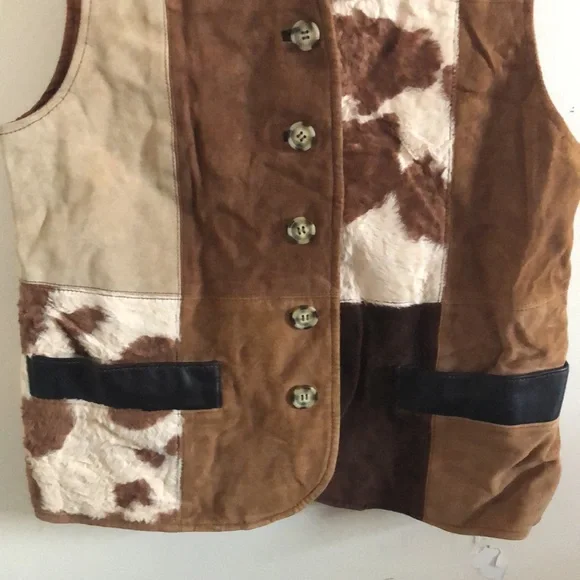 Express Leather Colorblock Sleeveless Vest - Picture 3 of 6